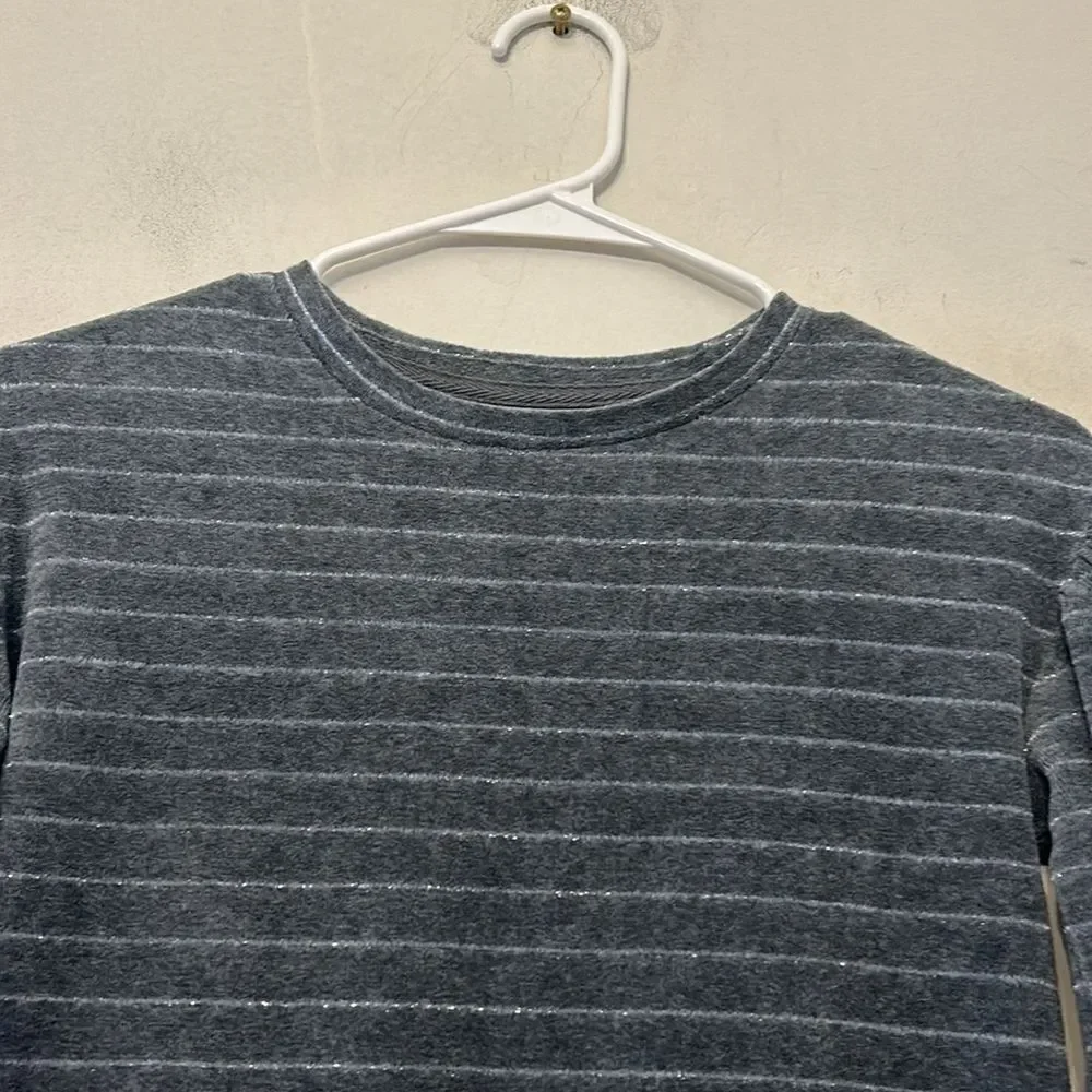 Gap Kids long sleeve gray striped sparkle dress Size L EUC